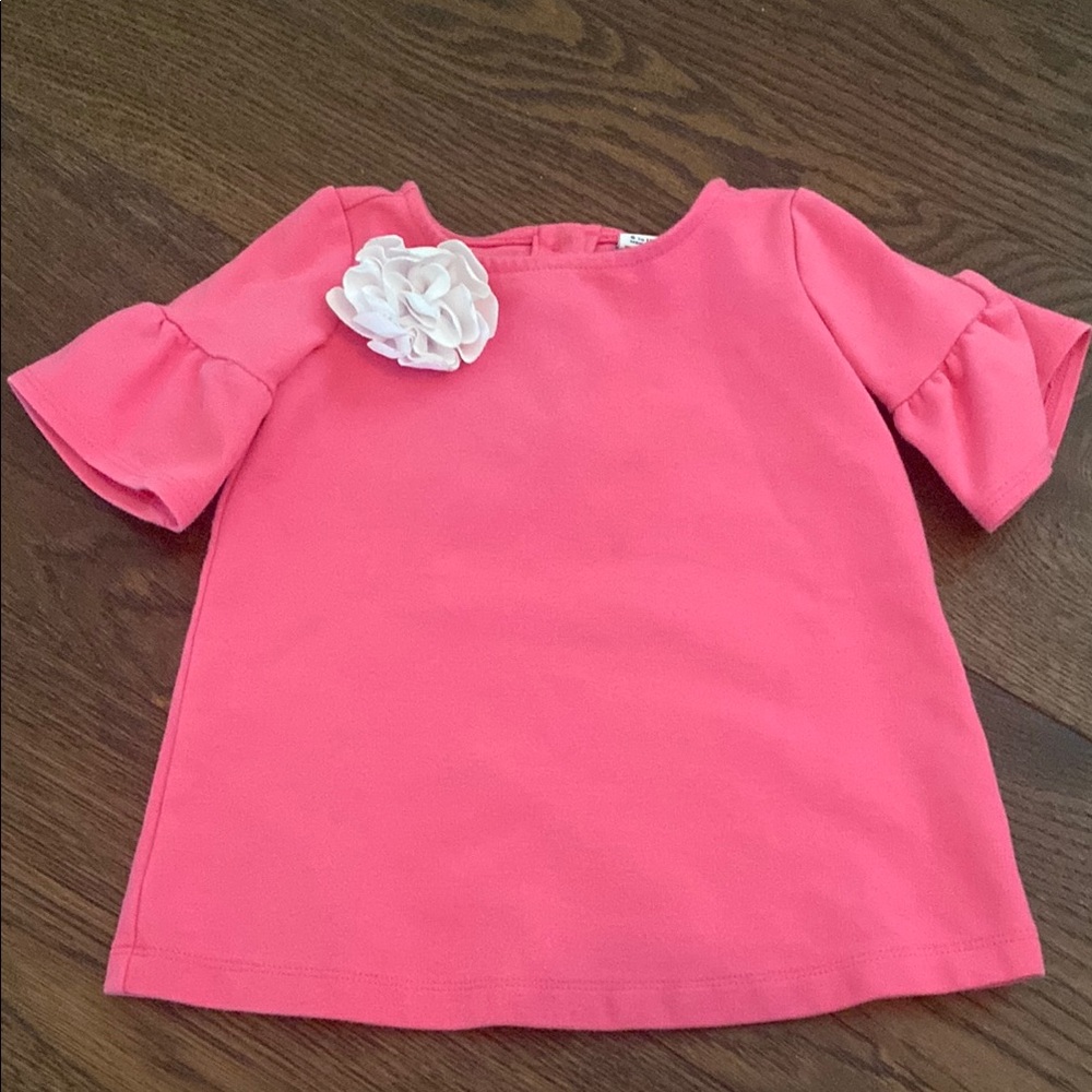 Pink Dress with Flower Detail - Sz 6-12 m